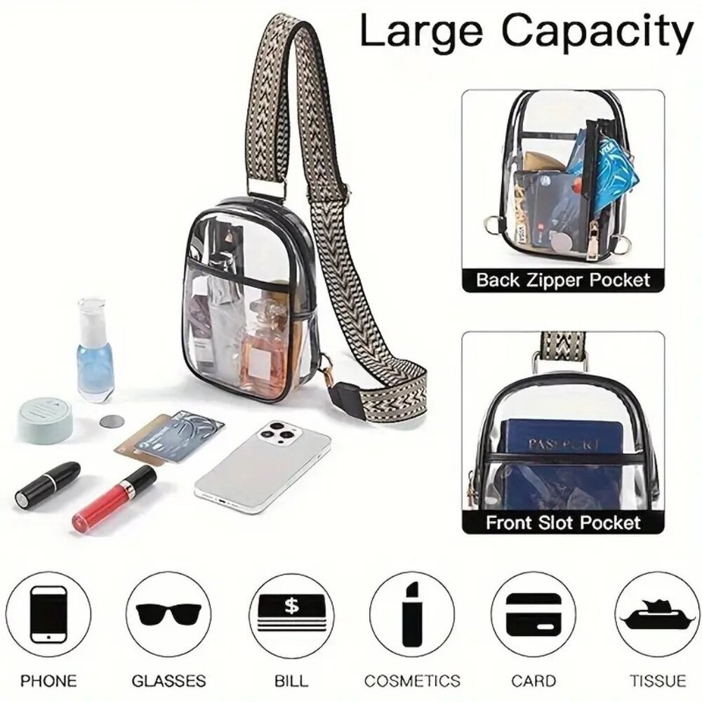 Guitar Strap Transparent Cross Body - Picture 2 of 5